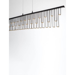 LUCES HUARAZ LE44446/7 hanging lamp black and gold, 3000K modern