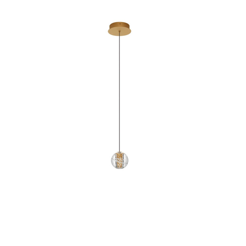 LUCES CUYO LE44210 gold LED hanging lamp 4W 3000K, metal and glass