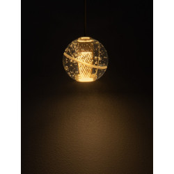 LUCES CUYO LE44210 gold LED hanging lamp 4W 3000K, metal and glass