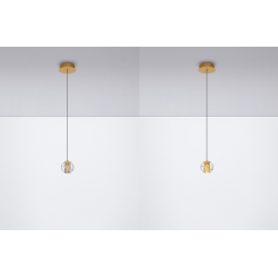 LUCES CUYO LE44210 gold LED hanging lamp 4W 3000K, metal and glass