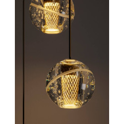 LUCES CUYO LE44212 gold LED hanging lamp 16W 832lm 3000K metal/glass