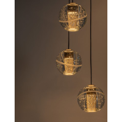 LUCES CUYO LE44212 gold LED hanging lamp 16W 832lm 3000K metal/glass