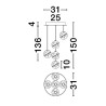 LUCES CUYO LE44212 złota lampa wisząca LED 16W 832lm 3000K metal/szkło