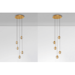 LUCES CUYO LE44212 gold LED hanging lamp 16W 832lm 3000K metal/glass