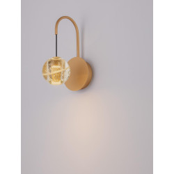 LUCES CUYO LE44211 LED wall lamp 4W, gold 166lm, 3000K, metal/glass