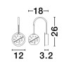 LUCES CUYO LE44211 kinkiet LED 4W, złoty 166lm, 3000K, metal/szkło