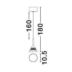 LUCES GUAY LE44214 lampa wisząca LED 7W złota 345lm 3000K, metal/akryl