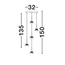 LUCES GUAY LE44215 LED hanging lamp 30W, black/gold, 1558lm, 3000K