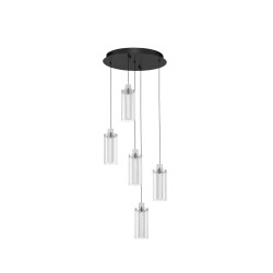 LUCES JUAN LE44218 lampa wisząca LED 30W, czarno-złota, elegancki styl