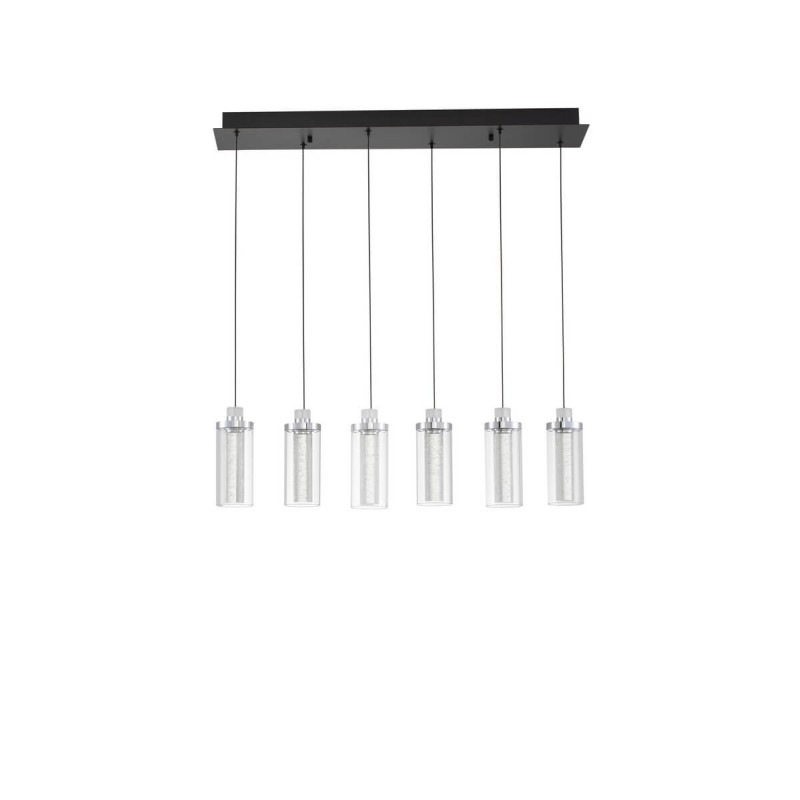 LUCES JUAN LE44219 LED hanging lamp, black and silver, modern