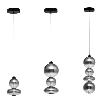 LUCES LUIS LE44220/1/2 LED hanging lamp, 3 sizes, black and gray