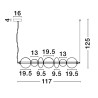 LUCES LUIS LE44223 nowoczesna lampa wisząca LED 3000K 40W czarno-szara