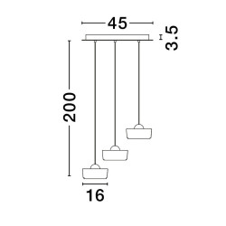 LUCES ESPINAR LE44498 lampa wisząca LED 3000K 18W, złota, nowoczesna