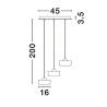 LUCES ESPINAR LE44498 lampa wisząca LED 3000K 18W, złota, nowoczesna