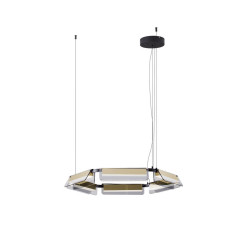 LUCES ROCA LE44228/9 round LED hanging lamp 2 sizes black and gold