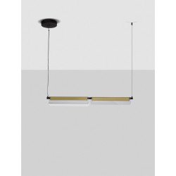 LUCES ROCA LE44230 LED hanging lamp 20W black and gold metal/glass