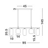 LUCES ANUCO LE44612 lampa wisząca LED 3000K, czarno-szara, metal/szkło