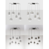 LUCES ANUCO LE44614/5 LED hanging lamp, 2 sizes, metal/glass