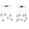 LUCES ANUCO LE44614/5 LED hanging lamp, 2 sizes, metal/glass