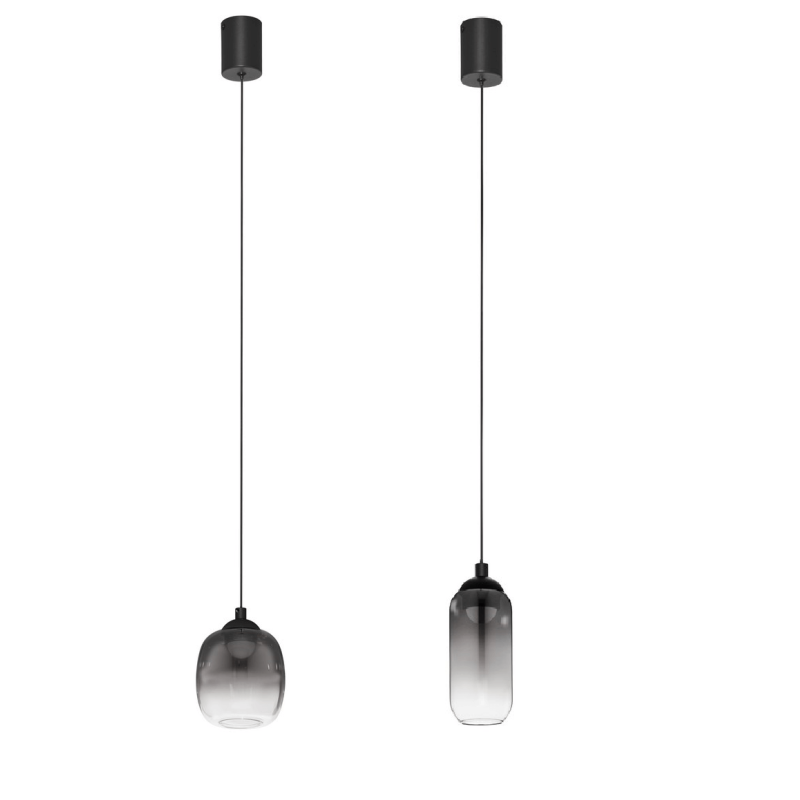 LUCES TOAY LE44237/8 LED hanging lamp black and gray steel/glass