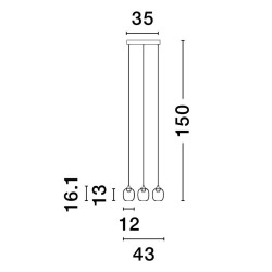 LUCES TOAY LE44239 LED hanging lamp 28W modern design black/gray