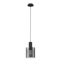 LUCES ORAN LE44243 hanging lamp E27, black steel/glass, modern