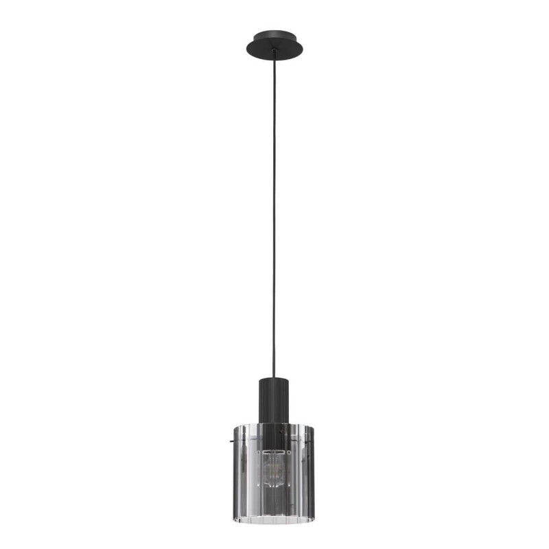 LUCES ORAN LE44243  lampa wisząca E27, czarna stal/szkło, nowoczesna