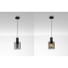 LUCES ORAN LE44243 hanging lamp E27, black steel/glass, modern