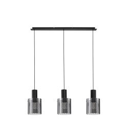 LUCES ORAN LE44245 hanging lamp black, steel/glass, 3x E27 modern