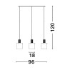 LUCES ORAN LE44245 hanging lamp black, steel/glass, 3x E27 modern