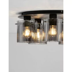 LUCES ORAN LE44246/7 ceiling lamp black, steel/glass E27, modern