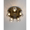 LUCES ORAN LE44246/7 lampa sufitowa czarna, stal/szkło E27, nowoczesna