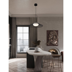 LUCES PENA LE44248/9 LED hanging lamp black, metal/glass, modern