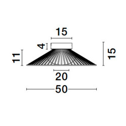 LUCES PENA LE44250 lampa sufitowa LED czarna, metal/szkło, nowoczesna