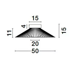 LUCES PENA LE44250 LED ceiling lamp black, metal/glass, modern