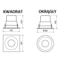 OXYLED PERO SQ/RO oprawa podtynkowa LED 8W 3000K, 4000K