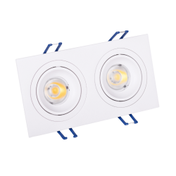 OXYLED MODI DUE square recessed LED fixture 2x8W 3000K, 4000K