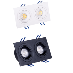 OXYLED MODI DUE square recessed LED fixture 2x8W 3000K, 4000K