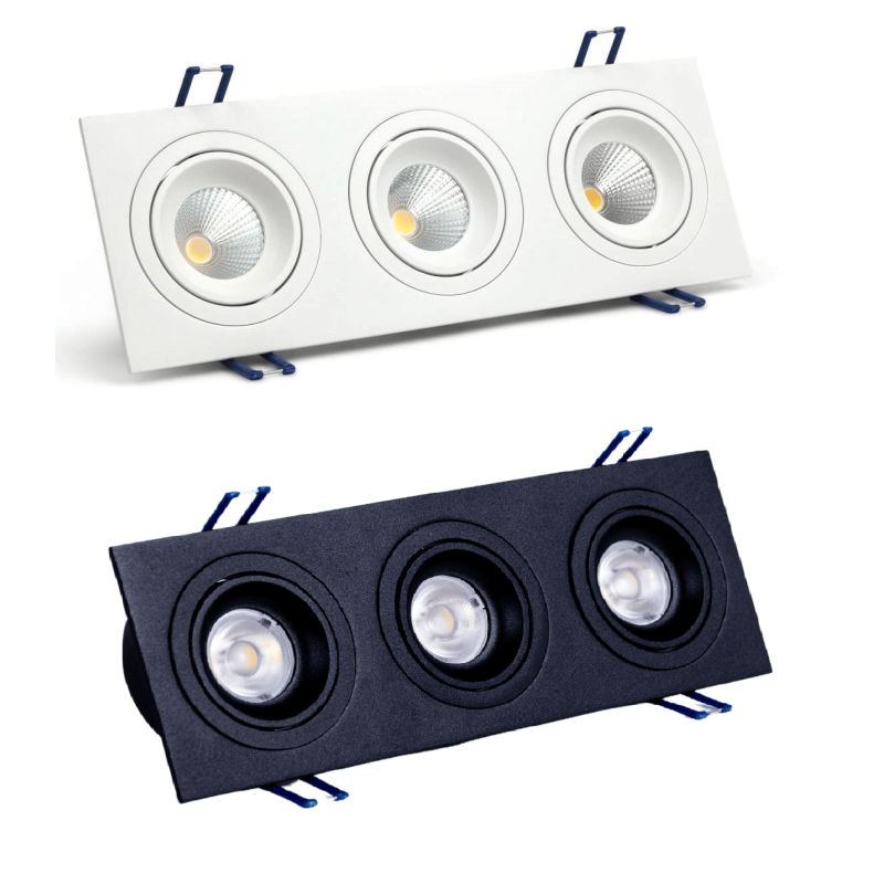 OXYLED MODI TRE recessed LED fixture 3x8W 3000K, 4000K