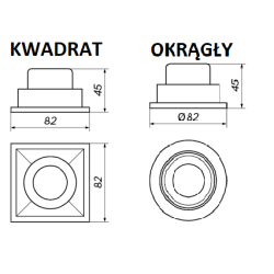 OXYLED QUBO SQ/RO oprawa podtynkowa LED 8W 3000K, 4000K