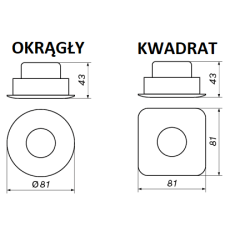 OXYLED MEZO SQ/RO oprawa wpuszczana IP44 LED 8W 3000K, 4000K