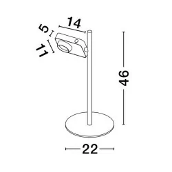 LUCES PARINAS LE44503/4 lampka biurkowa LED 9W biała czarna regulowana