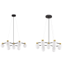 LUCES CAMINOS LE44543/4 hanging lamp black and gold, metal/glass, G9