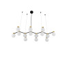 LUCES CAMINOS LE44545 elegancka lampa wisząca czarno-złota 14 x G9