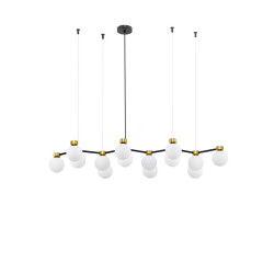 LUCES CAMINOS LE44545 elegancka lampa wisząca czarno-złota 14 x G9