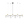 LUCES CAMINOS LE44545 elegancka lampa wisząca czarno-złota 14 x G9