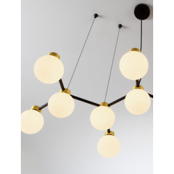 LUCES CAMINOS LE44545 elegancka lampa wisząca czarno-złota 14 x G9