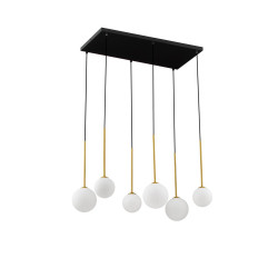 LUCES CHAO LE44268 lampa wisząca 6xG9, czarno-złota, metal/szkła IP20