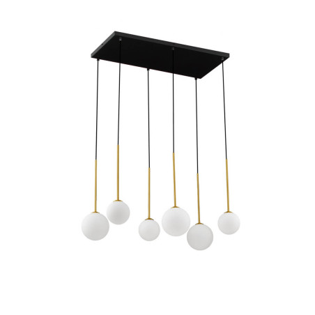 LUCES CHAO LE44268 hanging lamp 6xG9, black and gold, metal/glass IP20