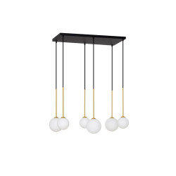 LUCES CHAO LE44268 lampa wisząca 6xG9, czarno-złota, metal/szkła IP20